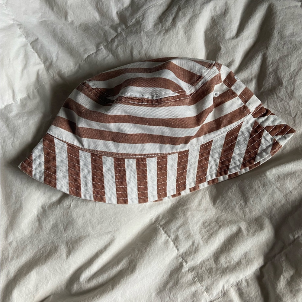 Aerie Brown and White Striped Hat